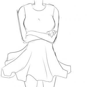 dress outline drawing